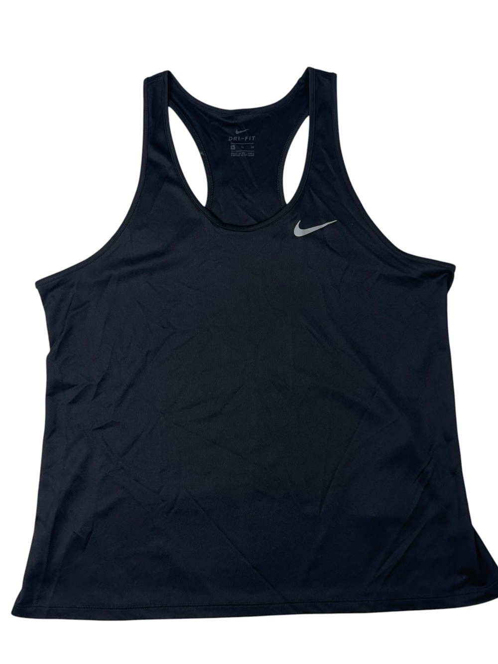 Nike Womens XL Black Dri-Fit Training Tank Top Racerback Running Gym Shirt
